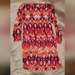 Ali Ro Pink and Orange Geometric Dress